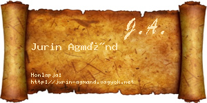 Jurin Agmánd névjegykártya